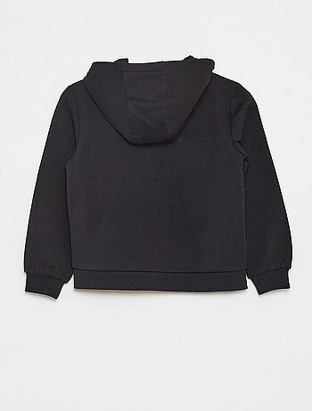 Sweat uni zippé à capuche