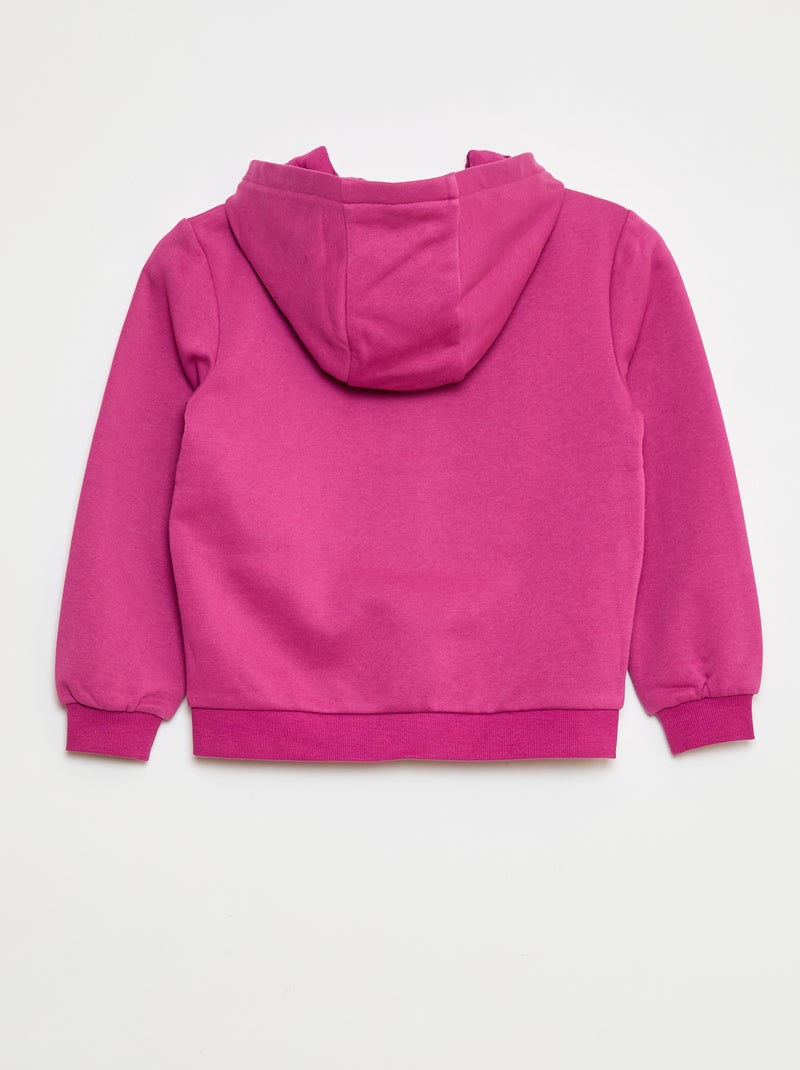 Sweat uni zippé à capuche Rose - Kiabi