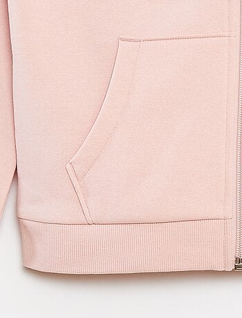 Sweat uni zippé à capuche