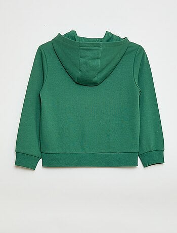 Sweat uni zippé à capuche