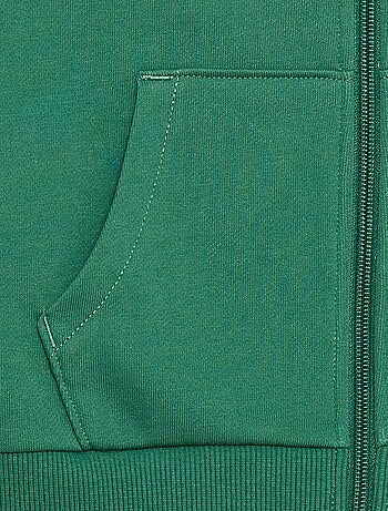 Sweat uni zippé à capuche