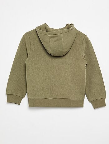 Sweat uni zippé à capuche