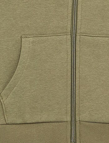 Sweat uni zippé à capuche