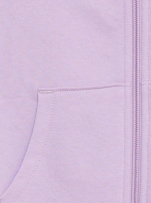 Sweat uni zippé à capuche - Kiabi