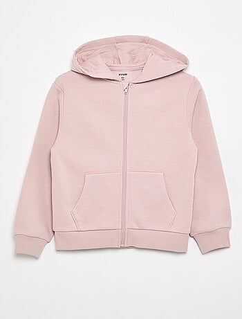 Sweat uni zippé à capuche