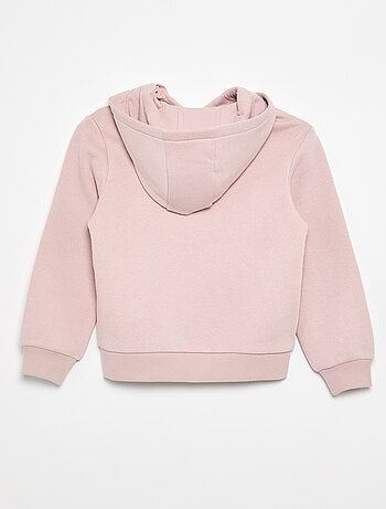 Sweat uni zippé à capuche