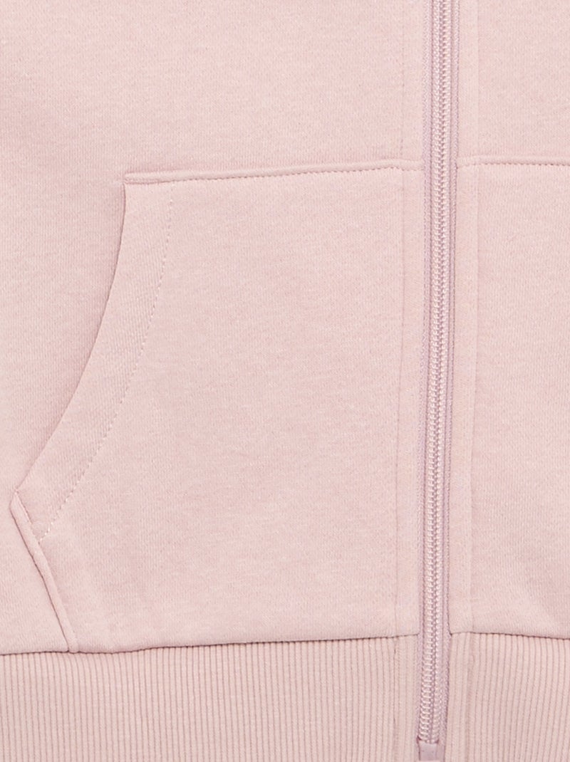 Sweat uni zippé à capuche Violet - Kiabi