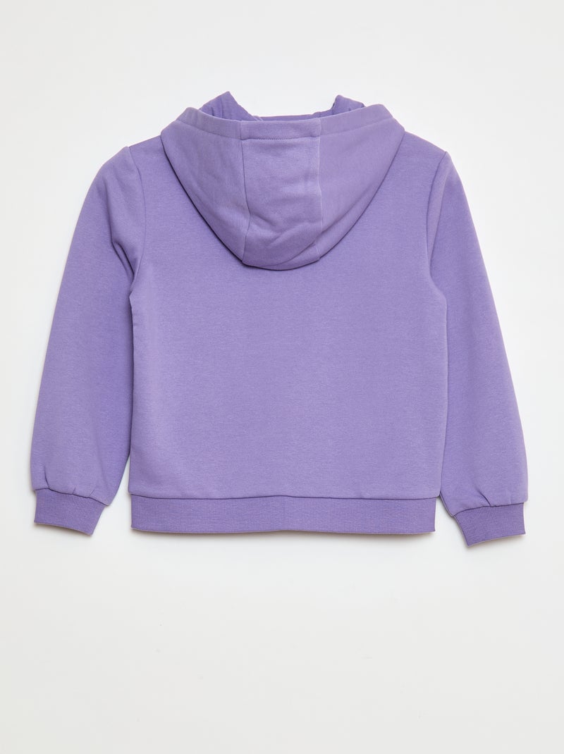 Sweat uni zippé à capuche Violet - Kiabi