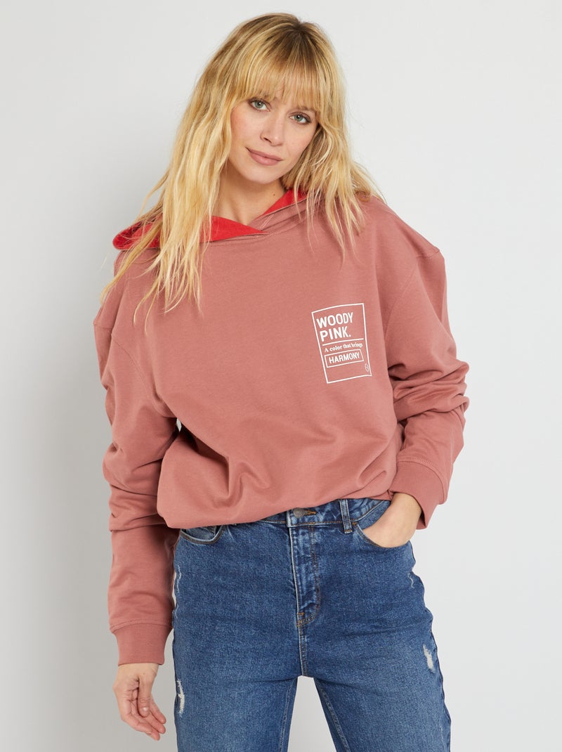 Sweat unisexe à capuche rouge - Kiabi