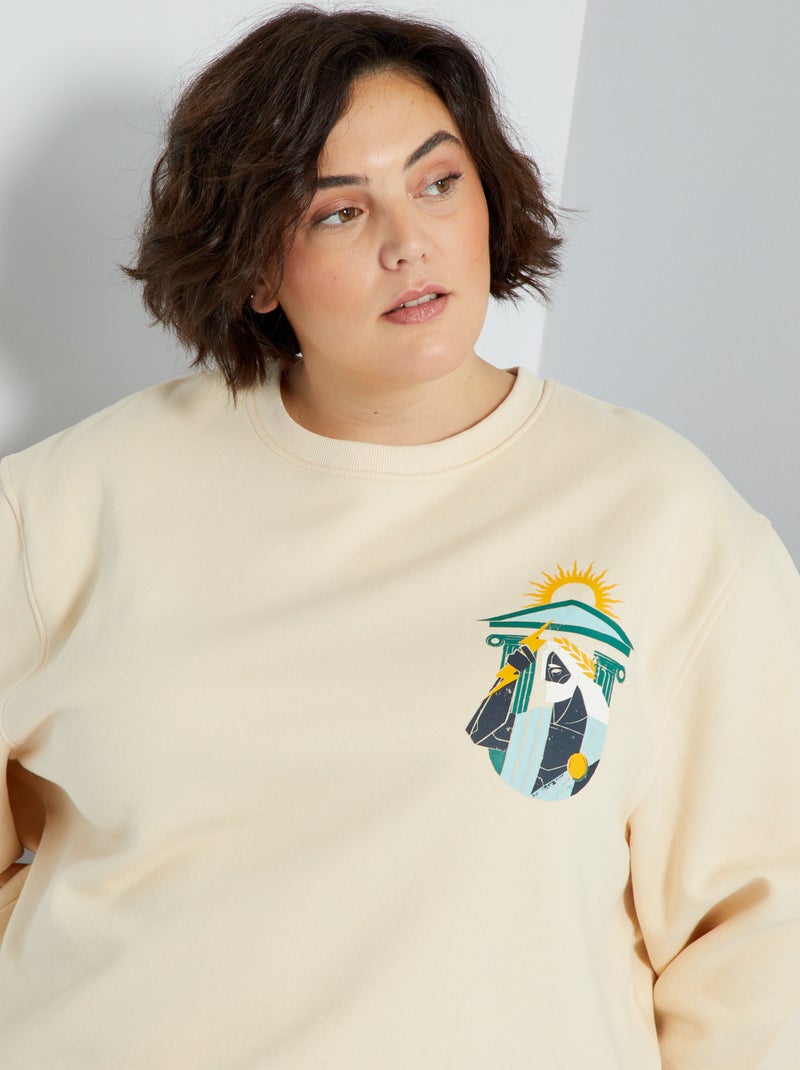 Sweat unisexe en molleton Beige - Kiabi