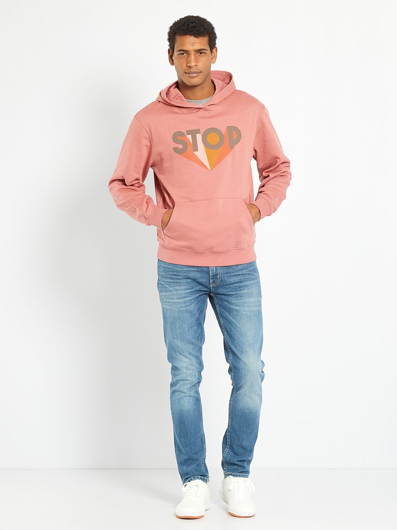 Sweat unisexe imprimé rose - Kiabi