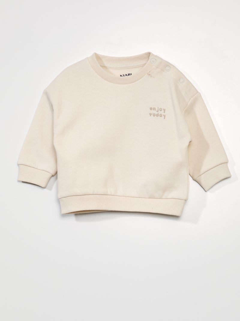 Sweat unisexe oversize en molleton Blanc - Kiabi
