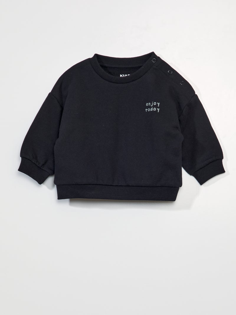 Sweat unisexe oversize en molleton Noir - Kiabi