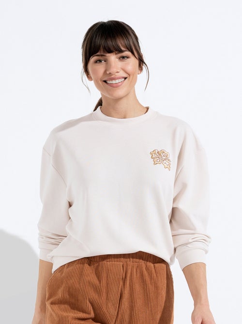 Sweat volume boite molleton brodé détail brillant - Afibel - Kiabi