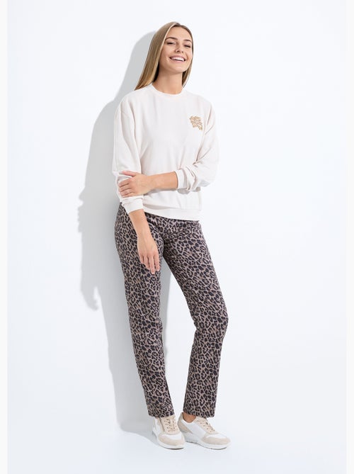 Sweat volume boite molleton brodé détail brillant - Afibel - Kiabi
