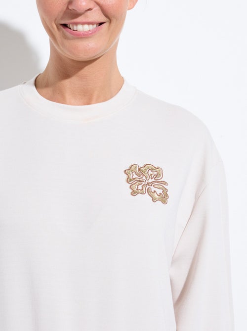 Sweat volume boite molleton brodé détail brillant - Afibel - Kiabi