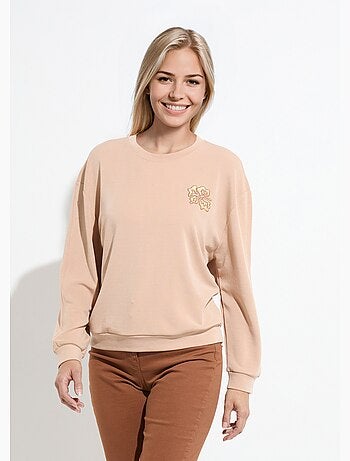 Sweat volume boite molleton brodé détail brillant - Afibel