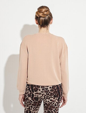 Sweat volume boite molleton brodé détail brillant - Afibel