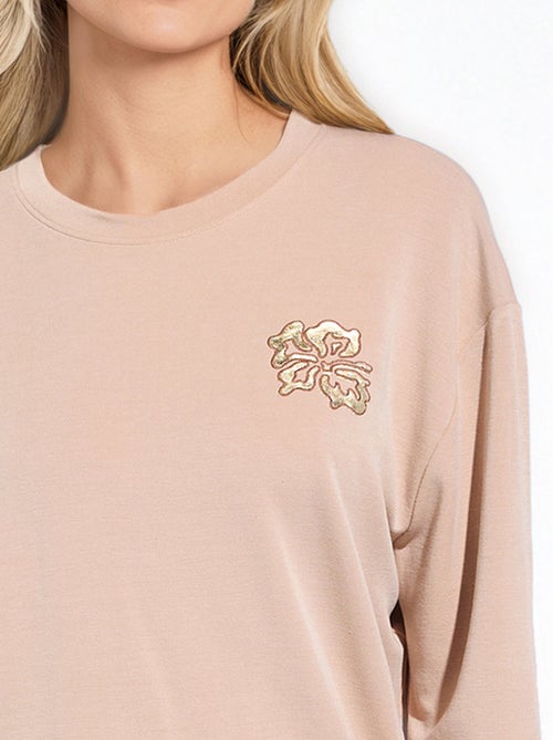 Sweat volume boite molleton brodé détail brillant - Afibel - Kiabi