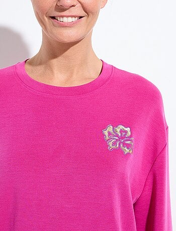 Sweat volume boite molleton brodé détail brillant - Afibel