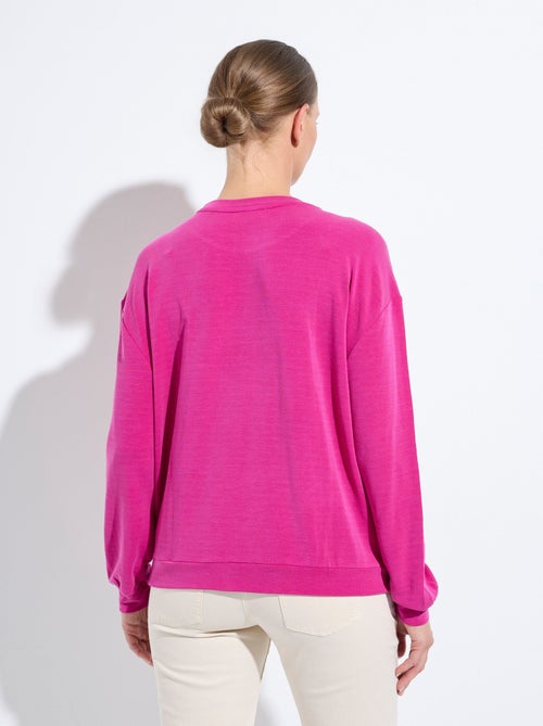 Sweat volume boite molleton brodé détail brillant - Afibel - Kiabi