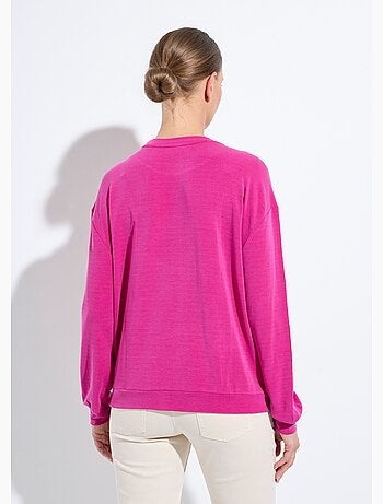 Sweat volume boite molleton brodé détail brillant - Afibel