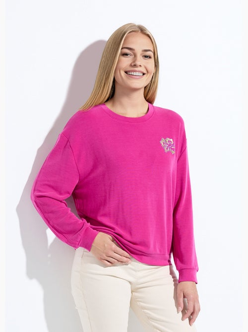 Sweat volume boite molleton brodé détail brillant - Afibel - Kiabi Sweat volume boite molleton brodé détail brillant - Afibel - Kiabi