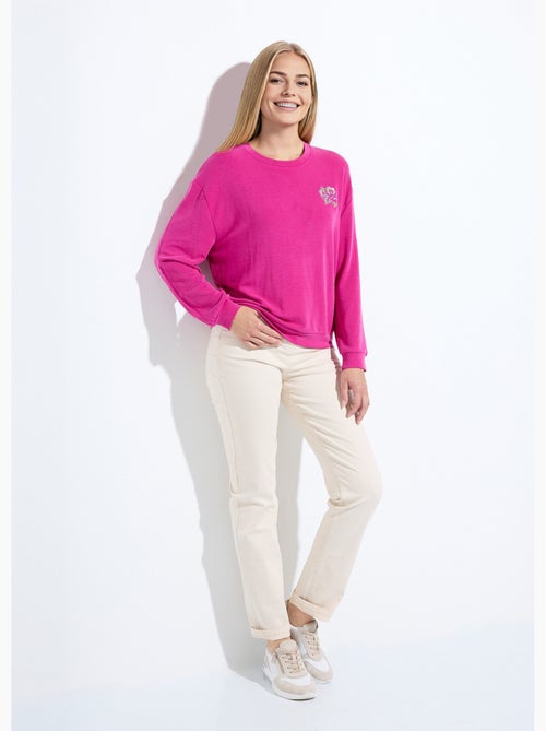Sweat volume boite molleton brodé détail brillant - Afibel - Kiabi Sweat volume boite molleton brodé détail brillant - Afibel - Kiabi