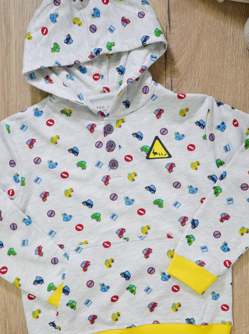 Sweat 'vroum Vroum' 'doo&bo' Gris - Kiabi