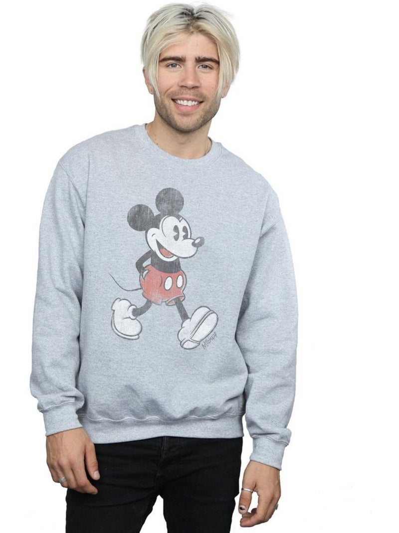 Sweat walking - disney (mickey mouse) Gris chiné - Kiabi