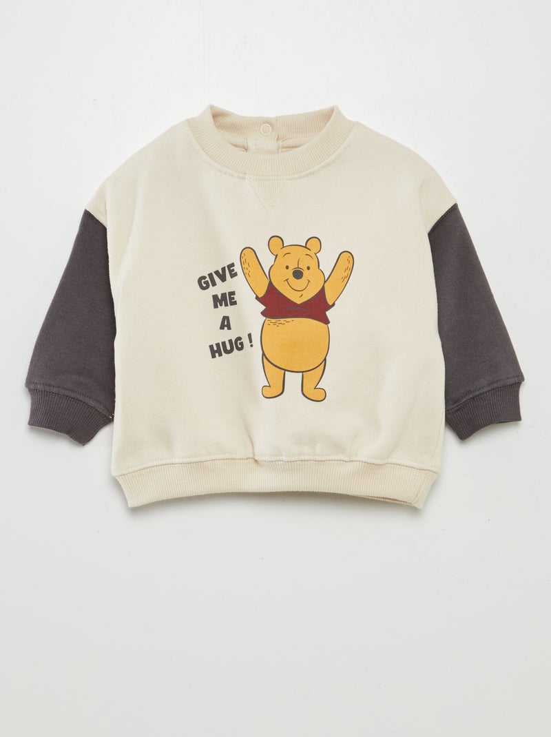 Sweat 'Winnie' 'Disney' en molleton gratté Gris/blanc - Kiabi