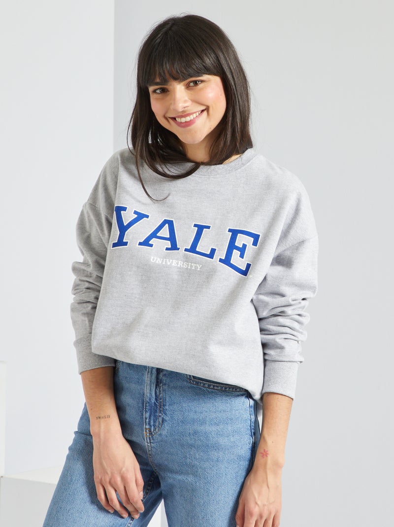 Sweat 'Yale University' Gris - Kiabi