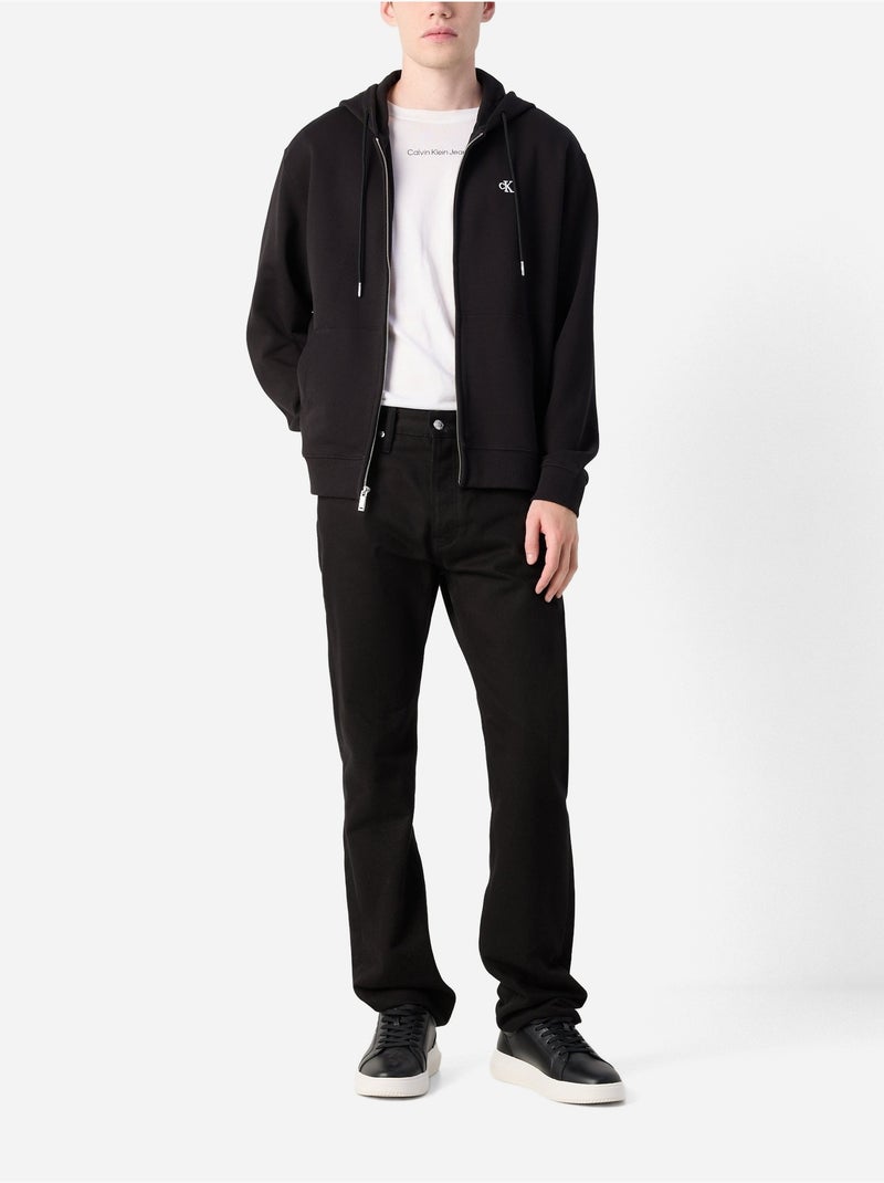 Sweat zippé à capuche - Calvin Klein Noir - Kiabi