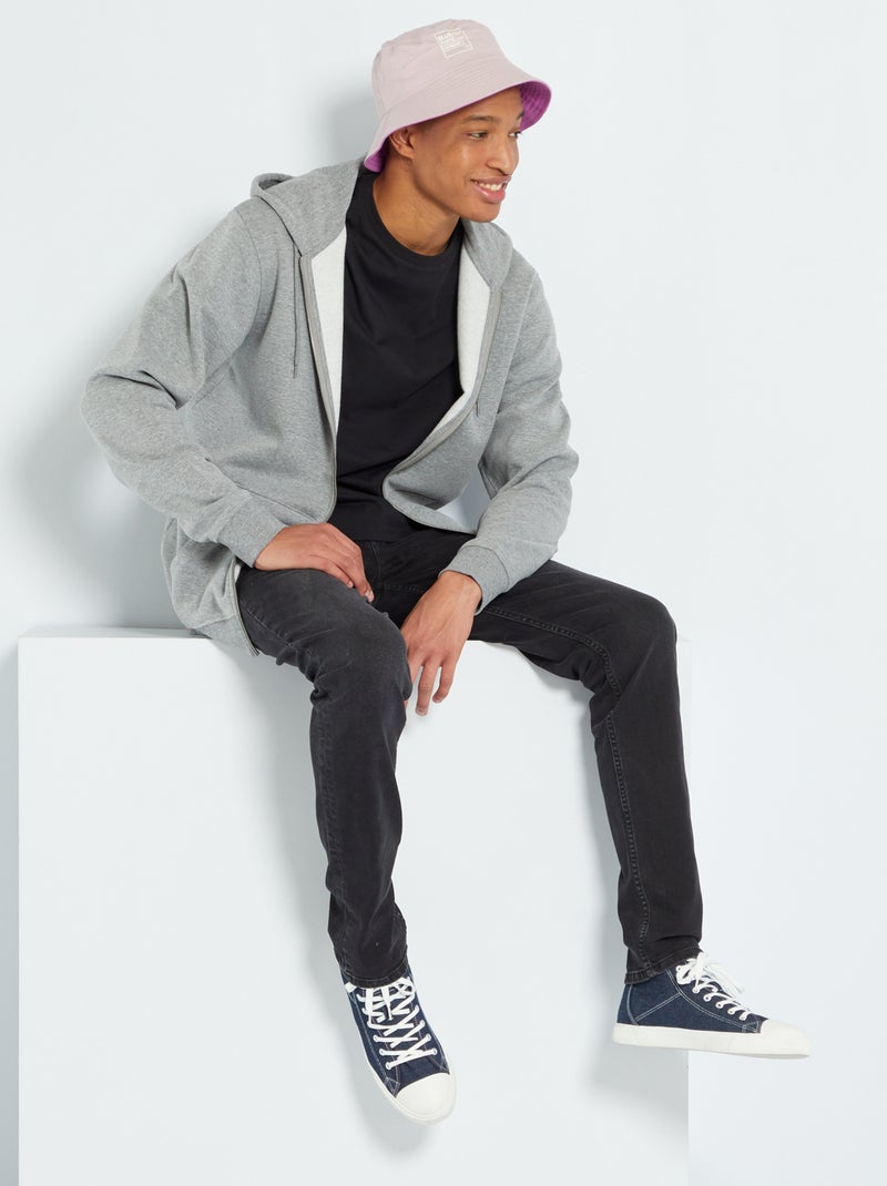 Sweat zippé à capuche  +1m90 gris chiné - Kiabi
