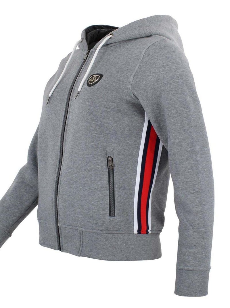 Sweat zippé à capuche   ACHARLES - PEAK MOUNTAIN Gris clair - Kiabi