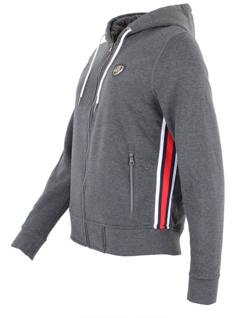 Sweat zippé à capuche   ACHARLES - PEAK MOUNTAIN Gris foncé - Kiabi