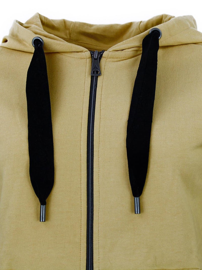 Sweat zippé à capuche   ACLARA - PEAK MOUNTAIN Beige - Kiabi