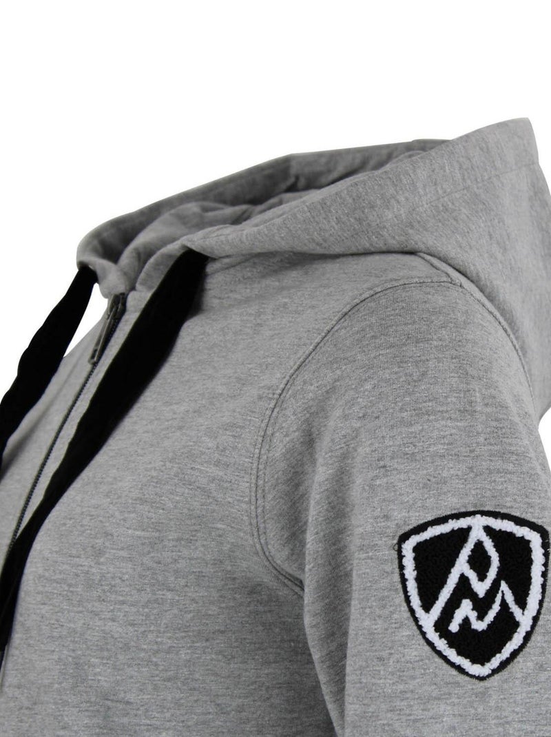 Sweat zippé à capuche   ACLARA - PEAK MOUNTAIN Gris clair - Kiabi