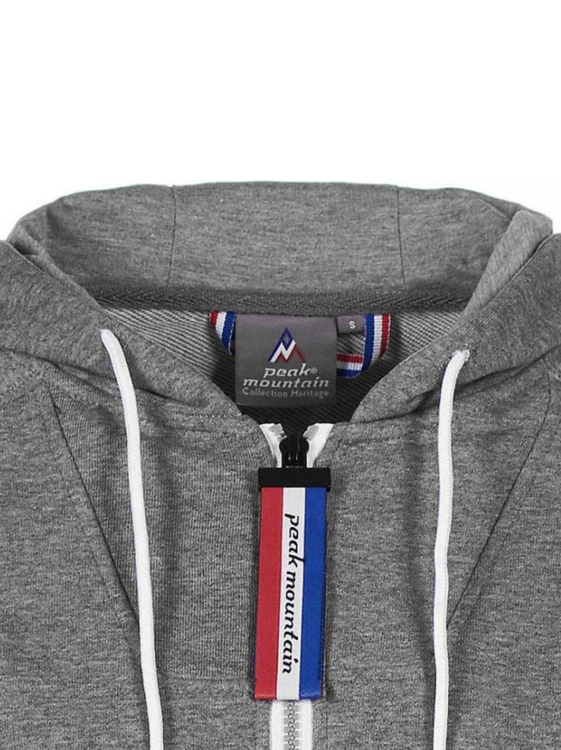 Sweat zippé à capuche   ANDORE - PEAK MOUNTAIN Gris - Kiabi