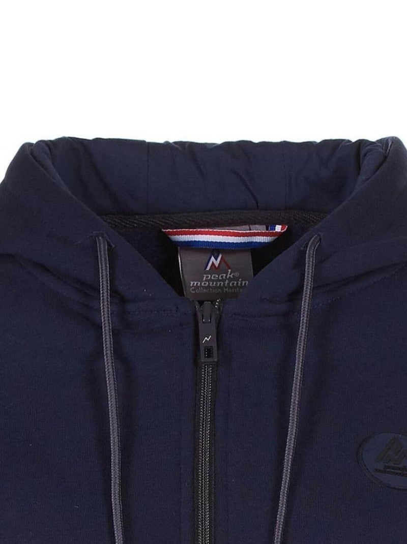 Sweat zippé à capuche   ARGENTIERE - PEAK MOUNTAIN Bleu marine - Kiabi