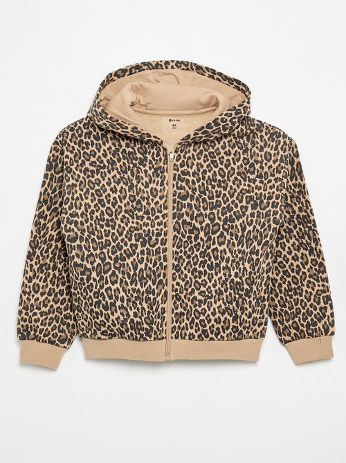 Sweat zippé à capuche avec imprimé all over - Kiabi
