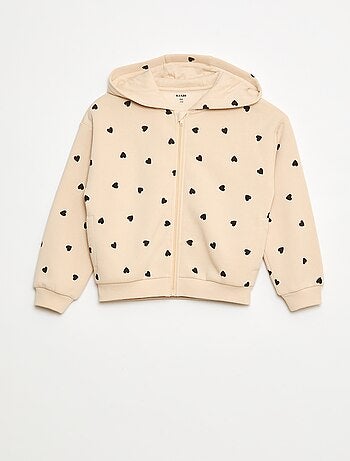 Sweat zippé à capuche avec imprimé all over