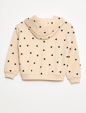 Sweat zippé à capuche avec imprimé all over