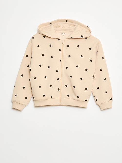 Sweat zippé à capuche avec imprimé all over - Kiabi