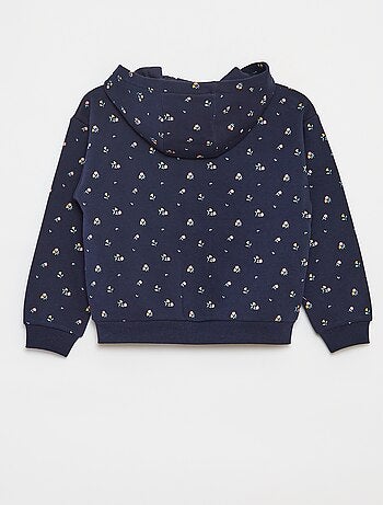 Sweat zippé à capuche avec imprimé all over