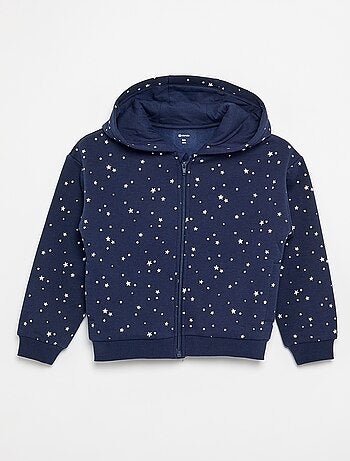 Sweat zippé à capuche avec imprimé all over