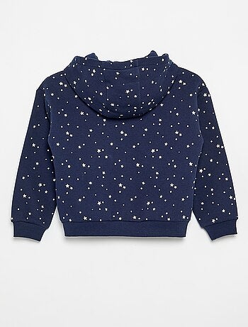 Sweat zippé à capuche avec imprimé all over