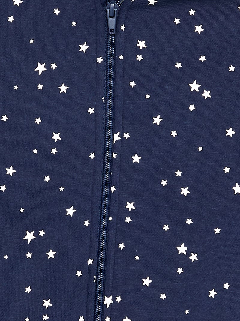 Sweat zippé à capuche avec imprimé all over Bleu - Kiabi