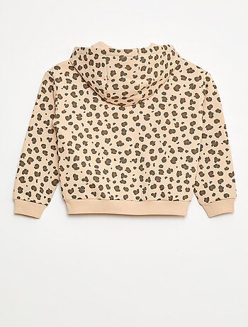 Sweat zippé à capuche avec imprimé all over