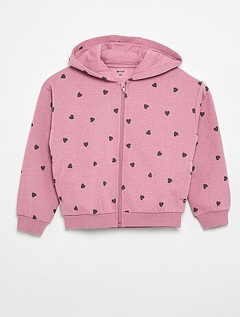 Sweat zippé à capuche avec imprimé all over